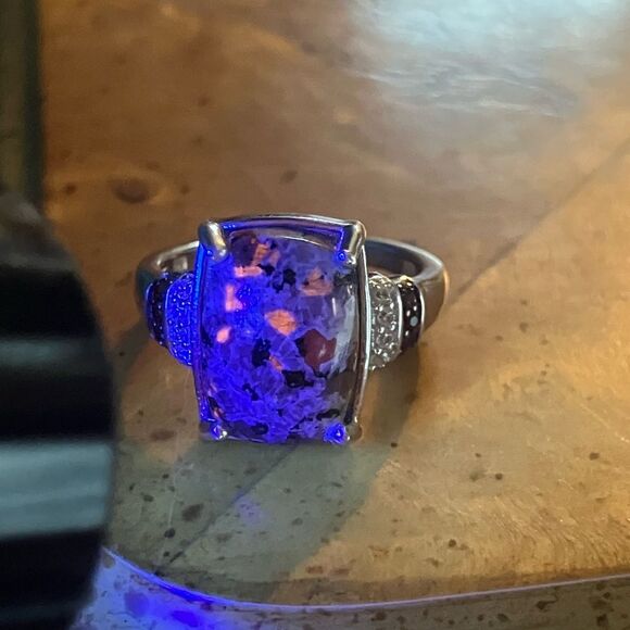 Natural Yooperlite Red Garnet Sterling Silver Ring Size 8 - Picture 10 of 10